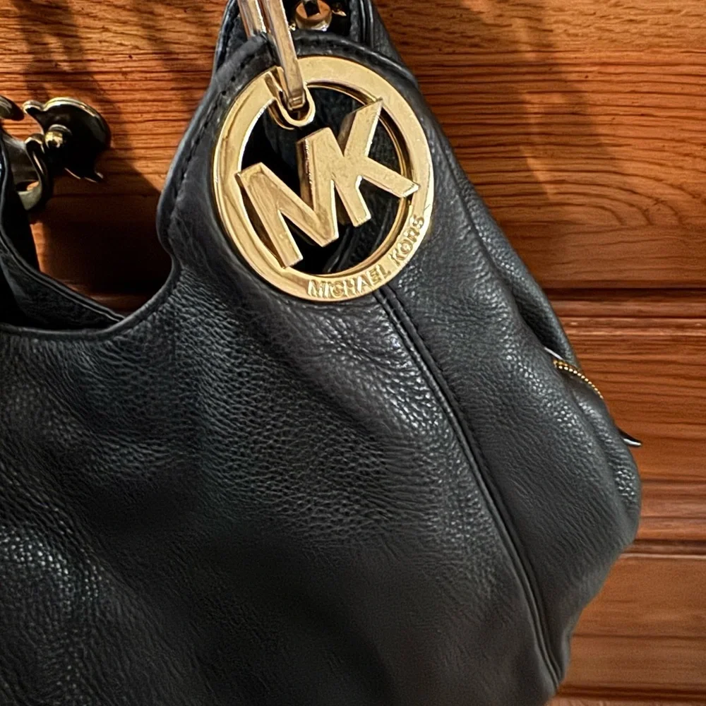 Michael Kors Black Leather Shoulder Bag‎